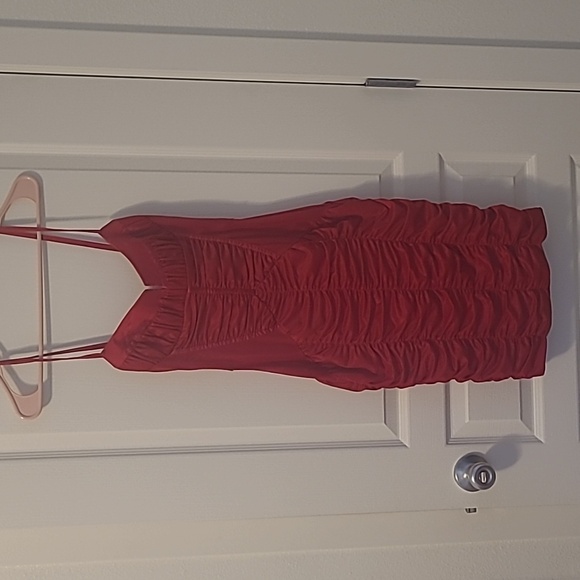 Bebe Y2k Mini Vibrant Red Bodycon Dress Size XSmall - Picture 1 of 11